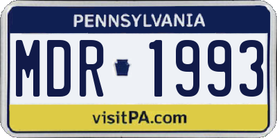 PA license plate MDR1993