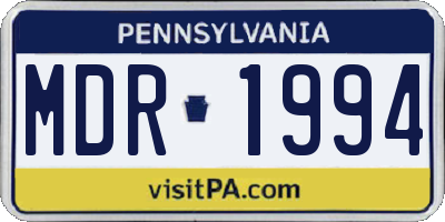 PA license plate MDR1994