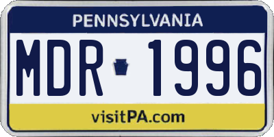 PA license plate MDR1996