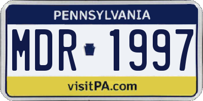PA license plate MDR1997