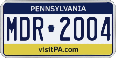 PA license plate MDR2004