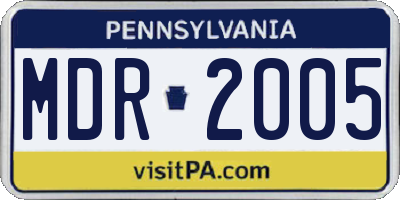 PA license plate MDR2005