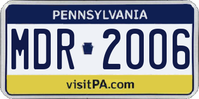PA license plate MDR2006