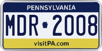 PA license plate MDR2008