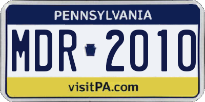 PA license plate MDR2010