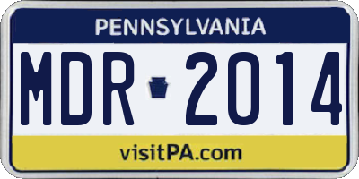 PA license plate MDR2014
