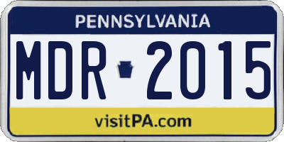 PA license plate MDR2015