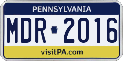 PA license plate MDR2016