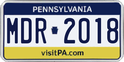 PA license plate MDR2018