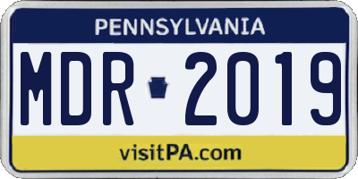 PA license plate MDR2019