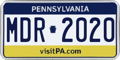 PA license plate MDR2020