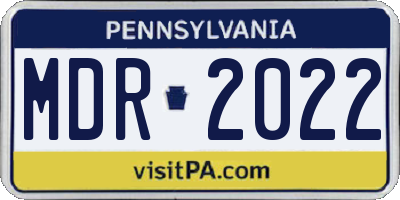 PA license plate MDR2022