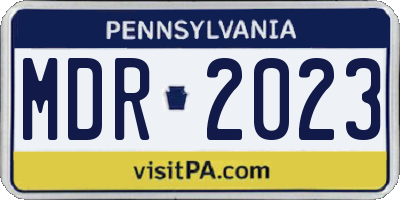 PA license plate MDR2023