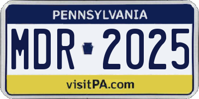 PA license plate MDR2025