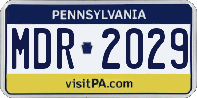 PA license plate MDR2029