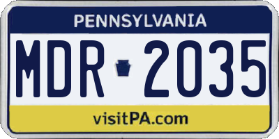 PA license plate MDR2035