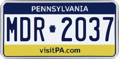 PA license plate MDR2037