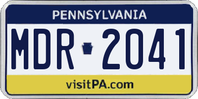 PA license plate MDR2041