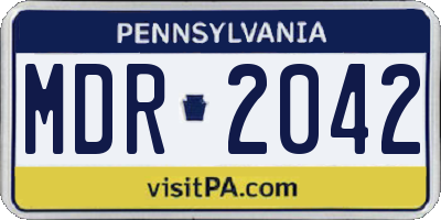 PA license plate MDR2042