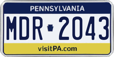 PA license plate MDR2043