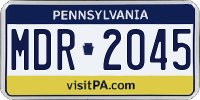 PA license plate MDR2045