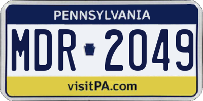 PA license plate MDR2049