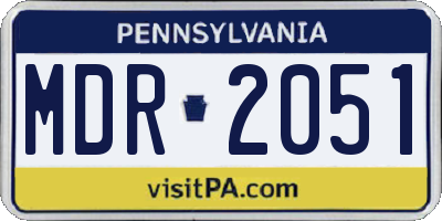 PA license plate MDR2051