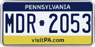 PA license plate MDR2053