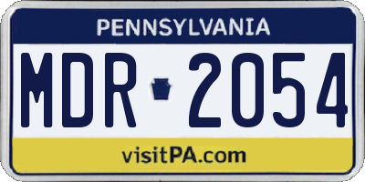 PA license plate MDR2054
