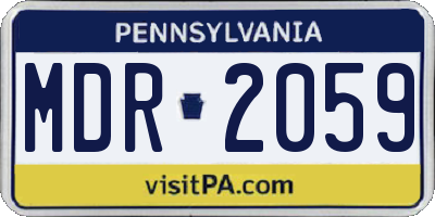 PA license plate MDR2059