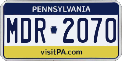 PA license plate MDR2070