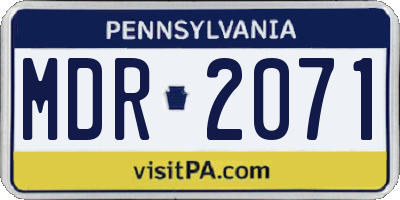 PA license plate MDR2071