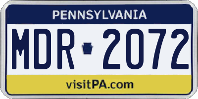 PA license plate MDR2072