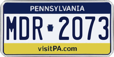 PA license plate MDR2073