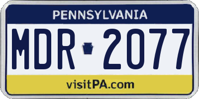 PA license plate MDR2077