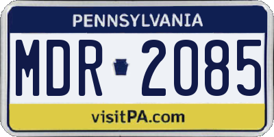 PA license plate MDR2085