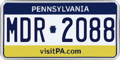 PA license plate MDR2088