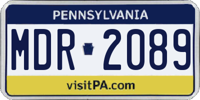 PA license plate MDR2089