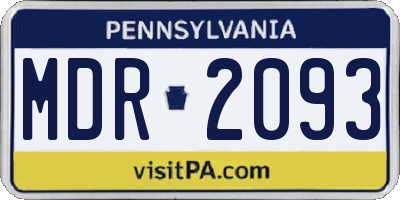 PA license plate MDR2093