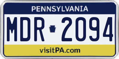 PA license plate MDR2094