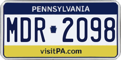 PA license plate MDR2098