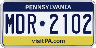 PA license plate MDR2102