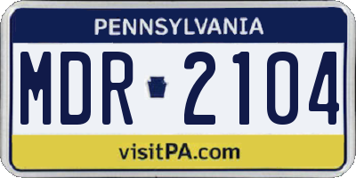 PA license plate MDR2104