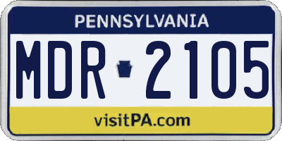 PA license plate MDR2105