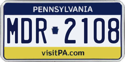 PA license plate MDR2108