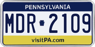 PA license plate MDR2109