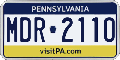PA license plate MDR2110