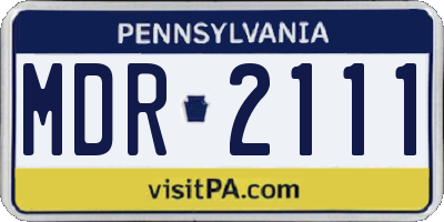 PA license plate MDR2111