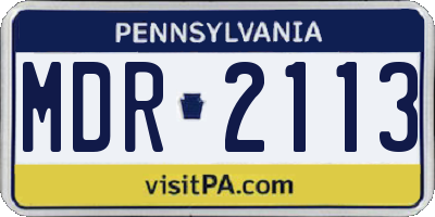 PA license plate MDR2113