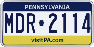 PA license plate MDR2114